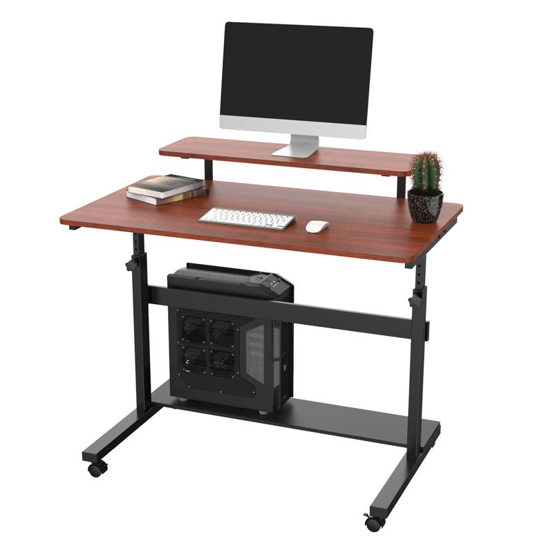 Symple Stuff 40" L Cedarpoint Height Adjustable Computer Table with